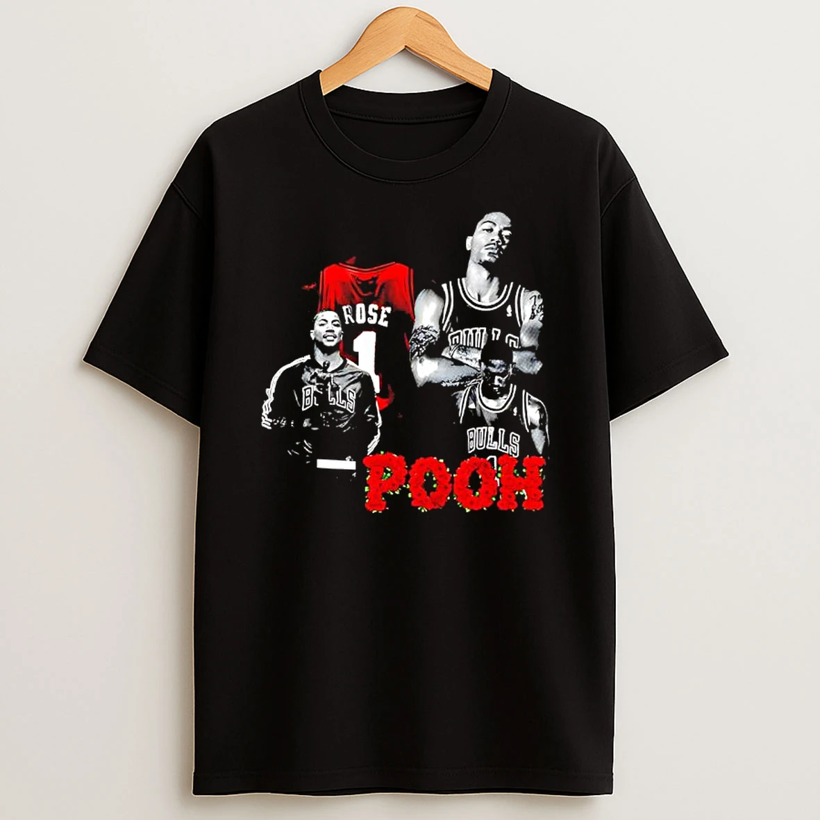 Derrick Rose Pooh Chicago Bulls Professional Basketball Player T Shirt