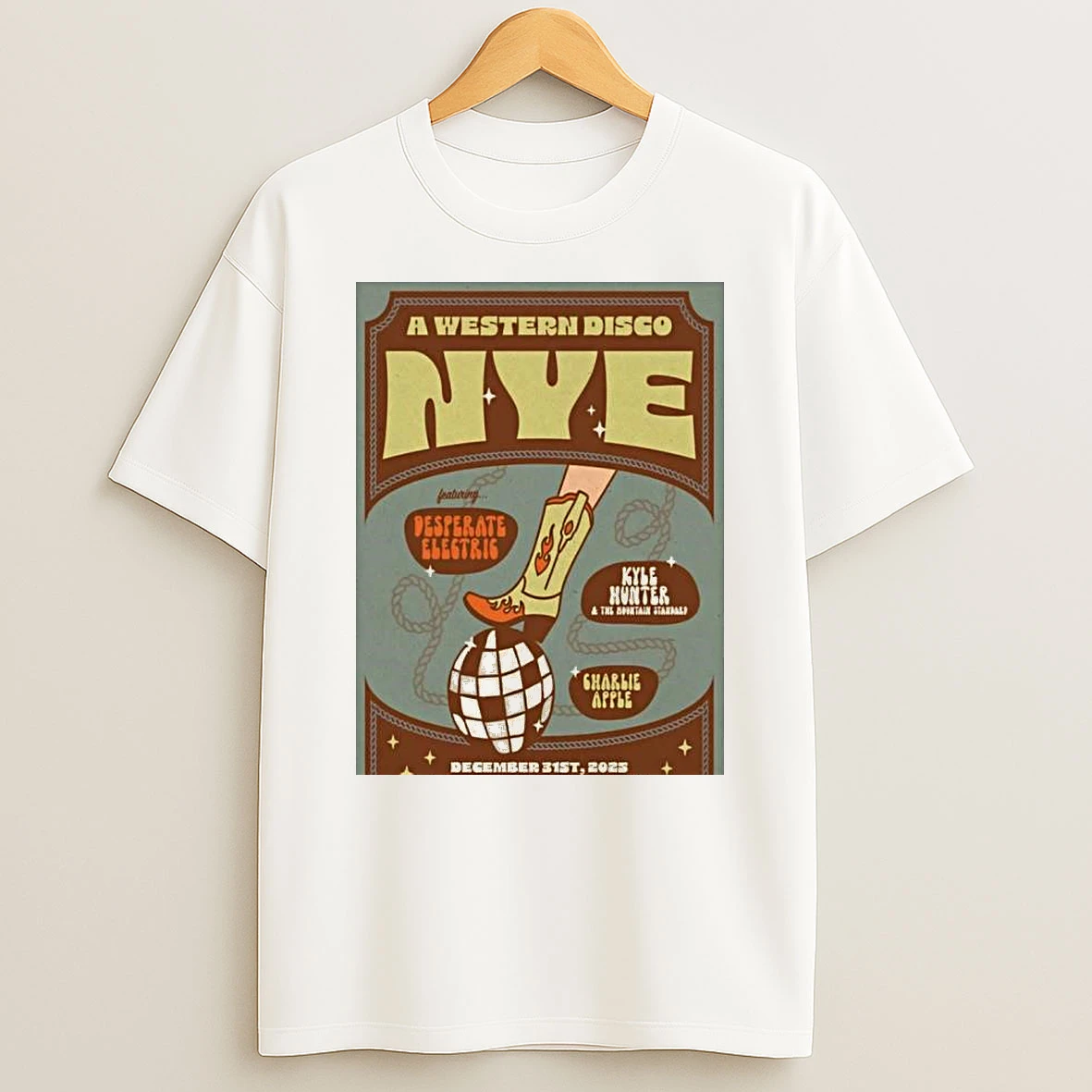 Desperate Electric With Kyle Hunter And Charlie Apple 12 31 2025 Missoula Mt Nye T Shirt