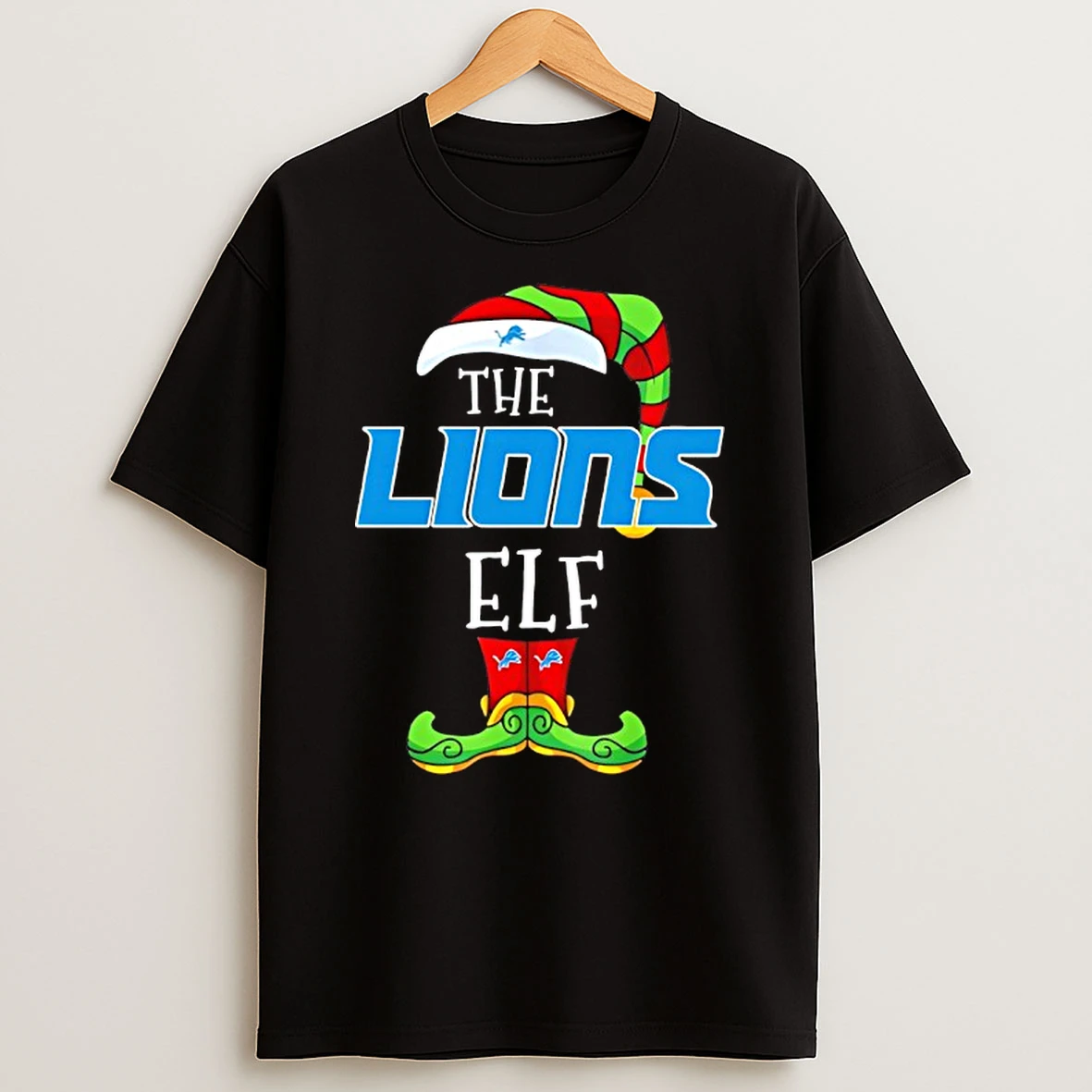 Detroit Lions Christmas Elf T Shirt