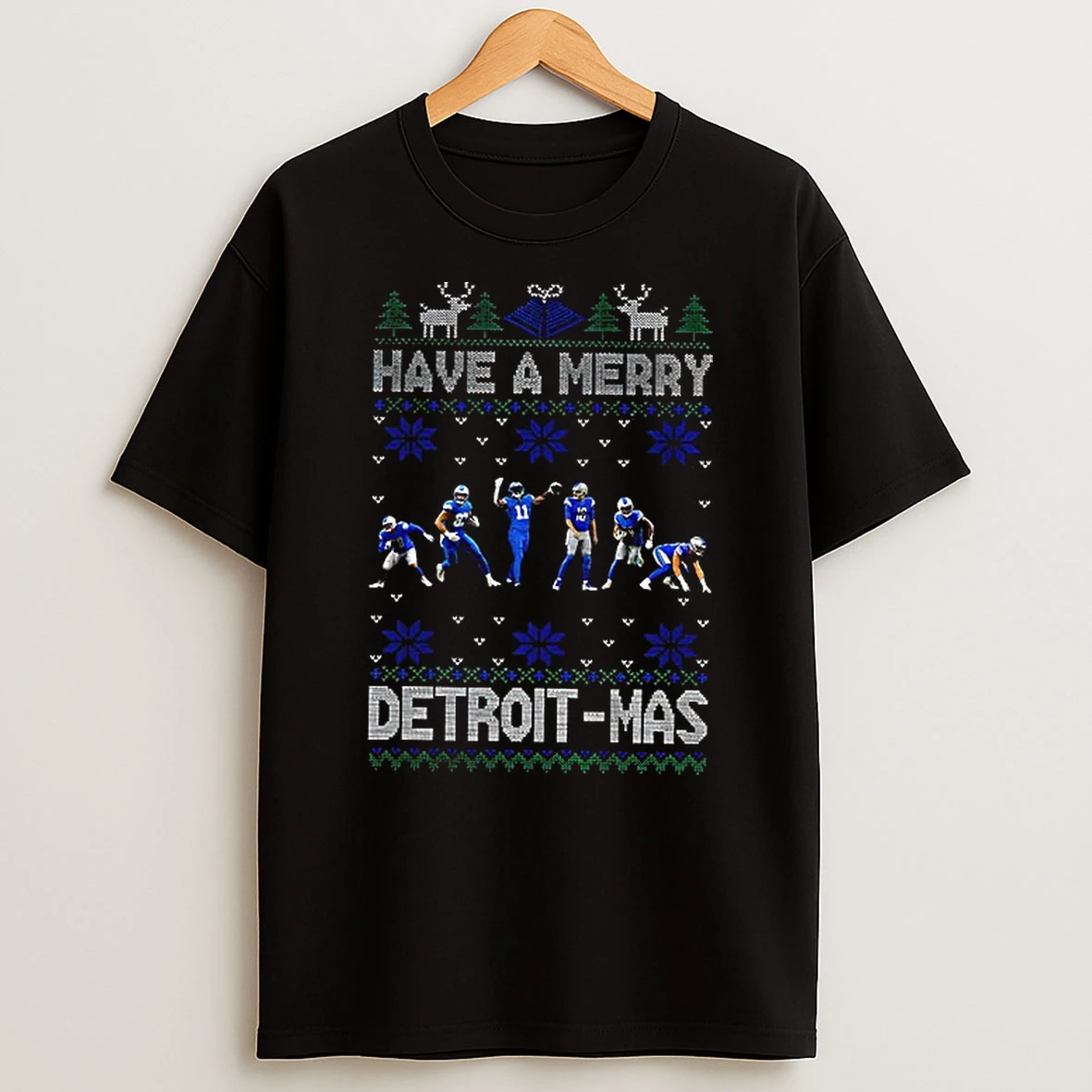 Detroit Lions Have A Merry Detroit Mas Ugly Xmas T Shirt