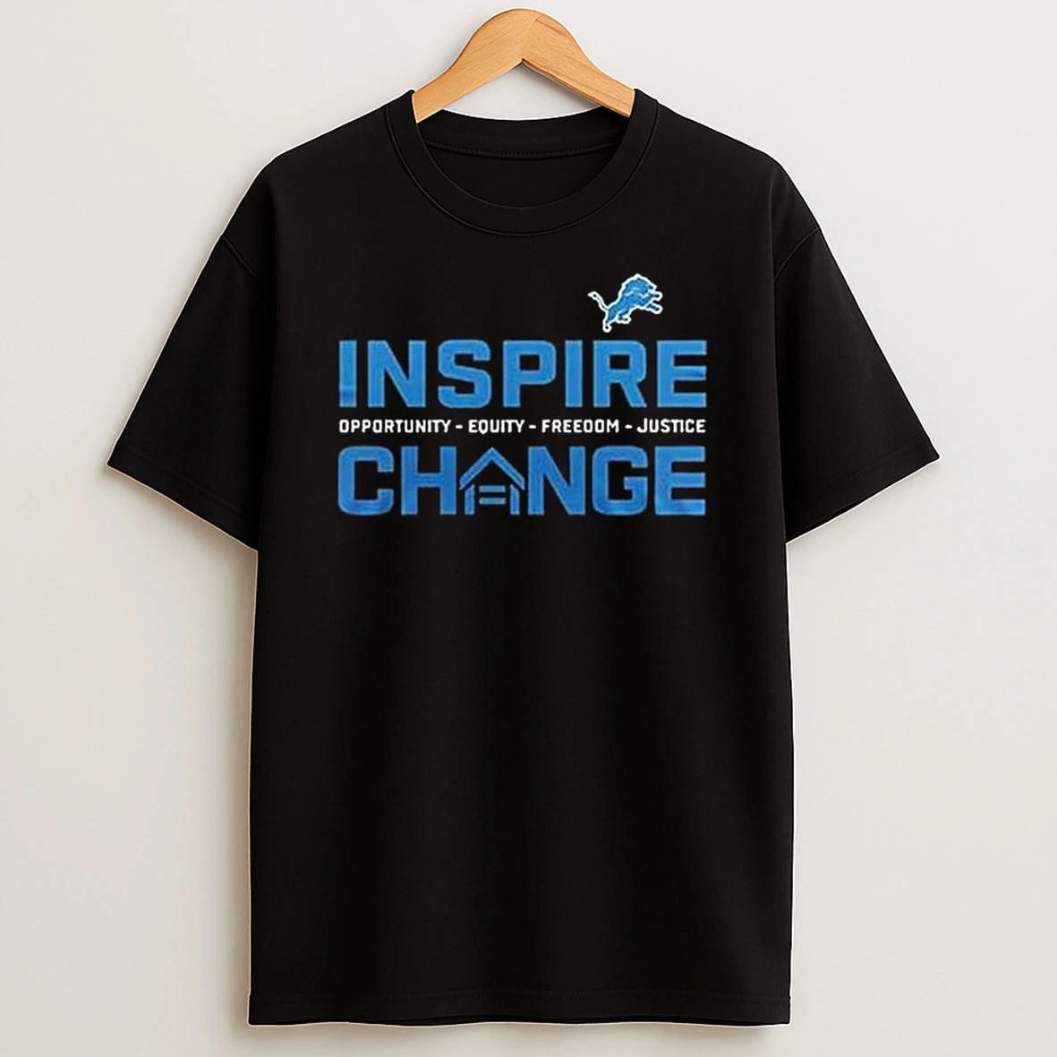 Detroit Lions Inspire Change Opportunity Equity Freedom Justice T Shirt