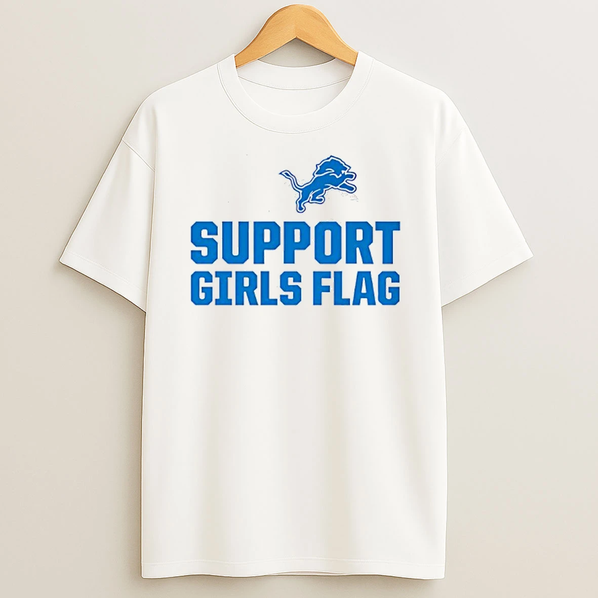 Detroit Lions Support Girls Flag T Shirt