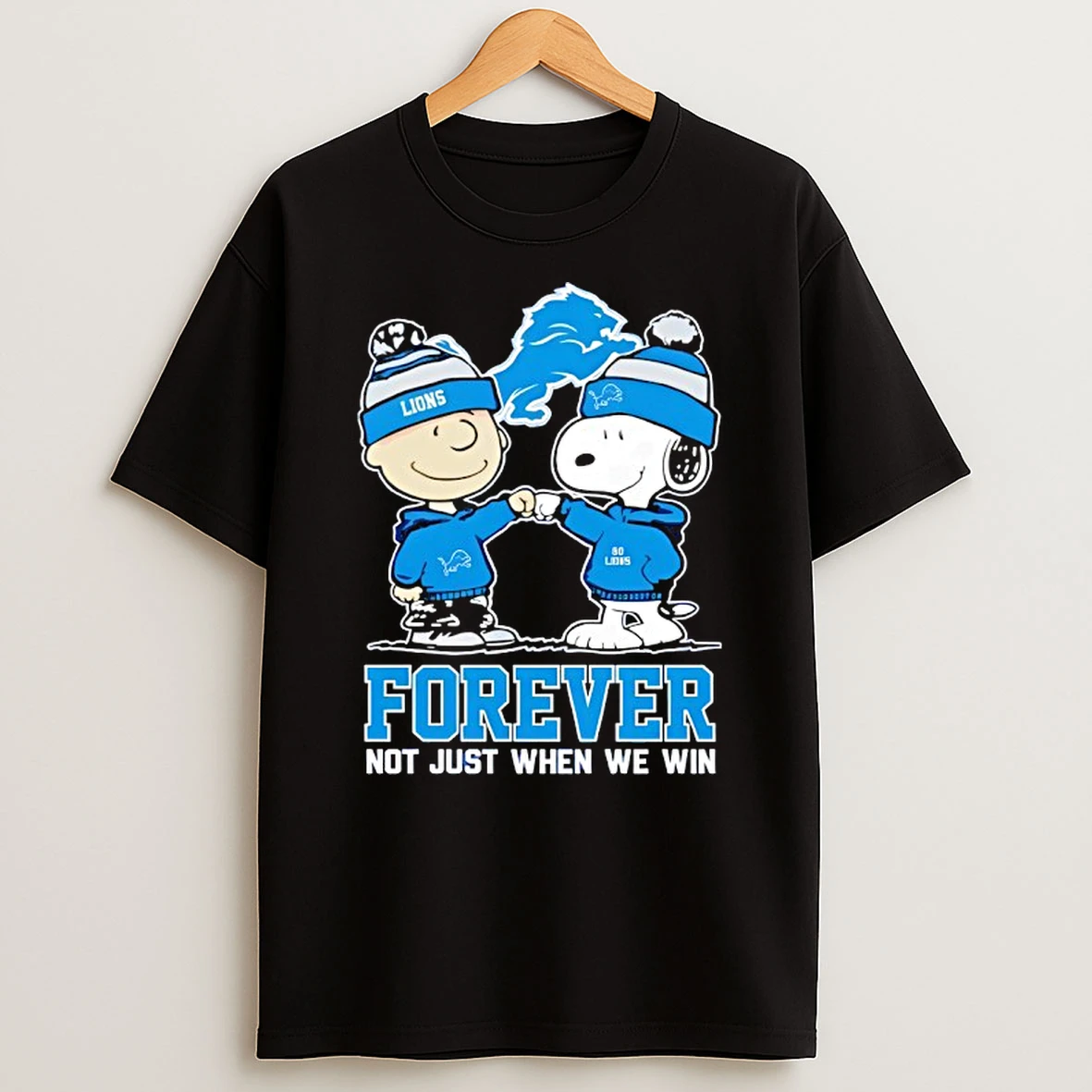 Detroit Lions X Charlie Brown Vs Snoopy Forever Not Just When We Win T Shirt