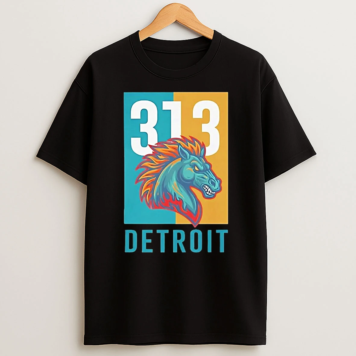 Detroit Pistons 313 Horse T Shirt