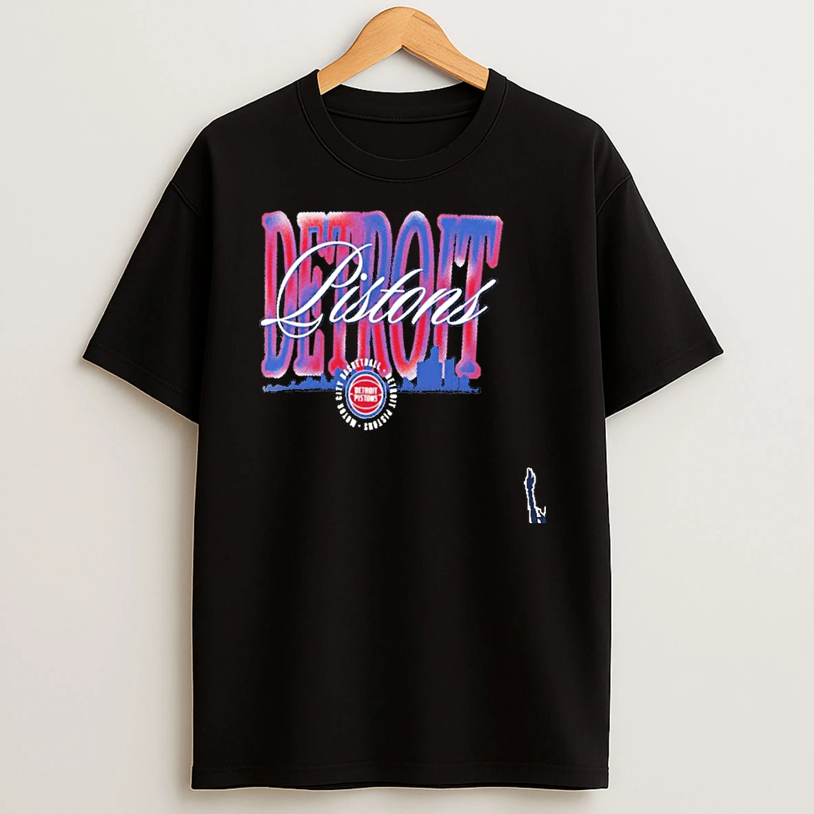 Detroit Pistons Chrome Legacy Skyline T Shirt