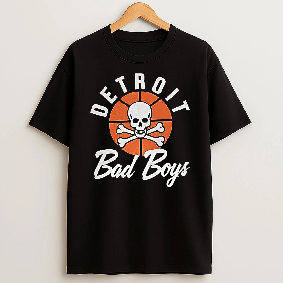 Detroit Pistons Basketball Detroit Bad Boys Curved Logo T Shirt