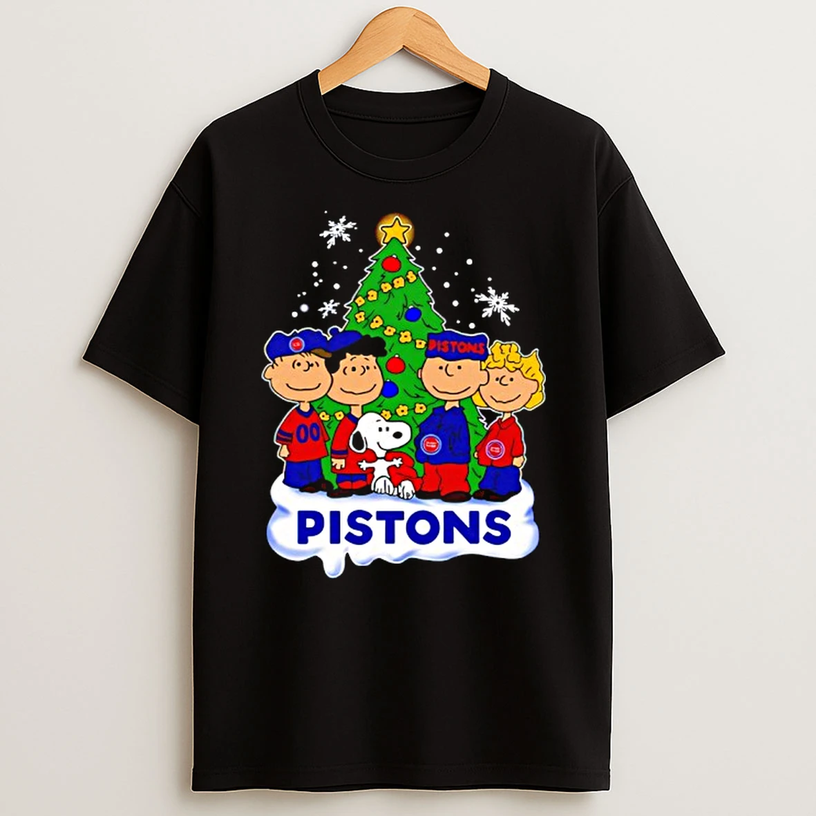 Detroit Pistons X Snoopy The Peanuts Holiday Christmas T Shirt