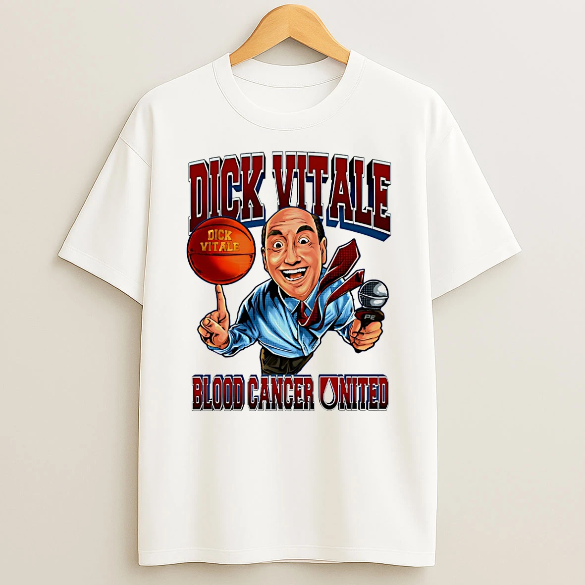 Dick Vitale Blood Cancer United Hand Drawn Artwork T Shirt