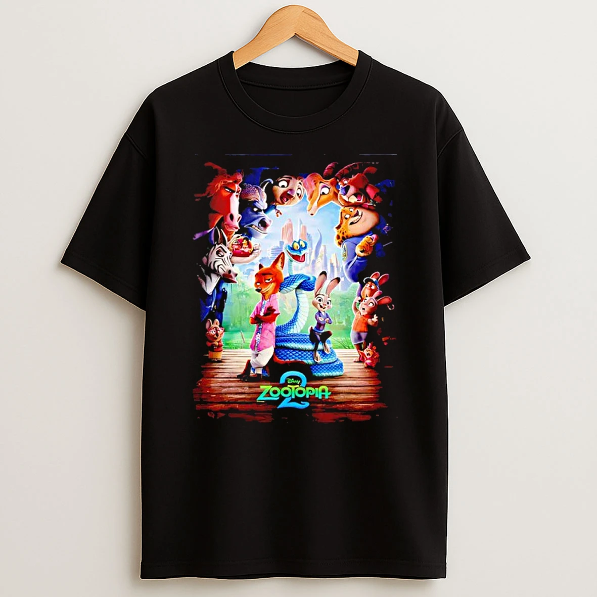 Disney Zootopia 2 Nick Judy Gary Surrounded Art T Shirt