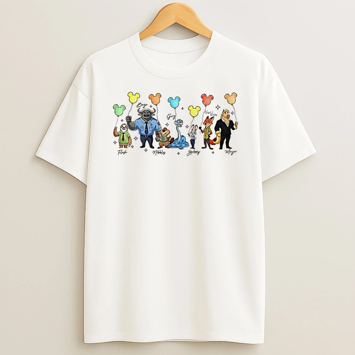 Disney Zootopia 2 Cartoon Character Signatures T Shirt