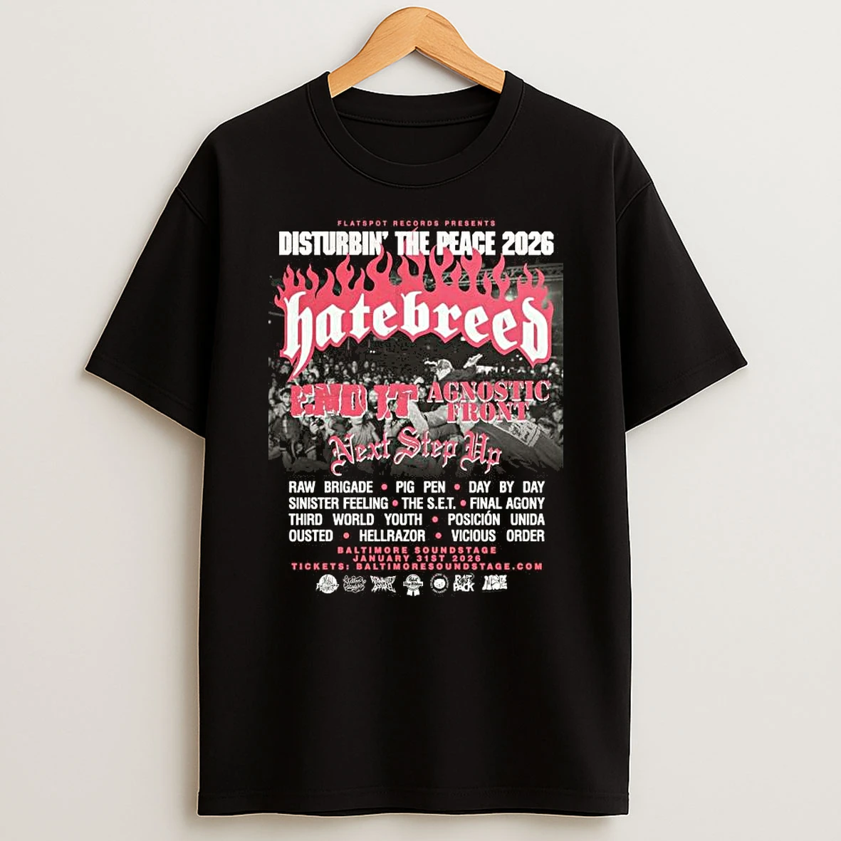 Disturbin The Peace 2026 Festival Full Lineup In Baltimore Maryland At Baltimore Soundstage On January 31 2026 T Shirt