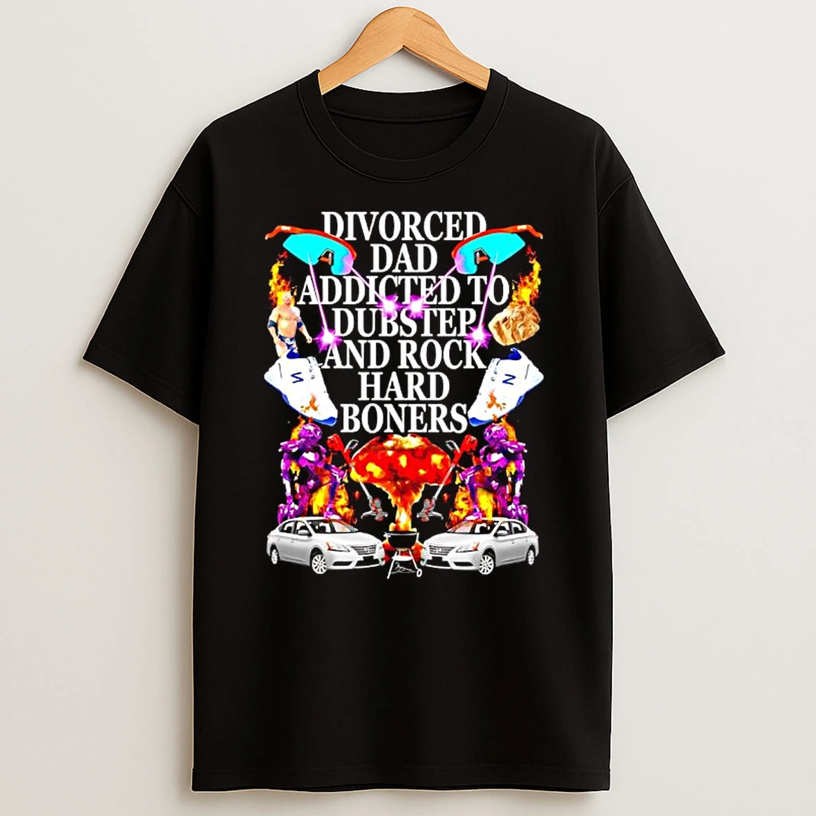 Divorced Dad Addicted To Dubstep And Rock Hard Boners Graphic T Shirt
