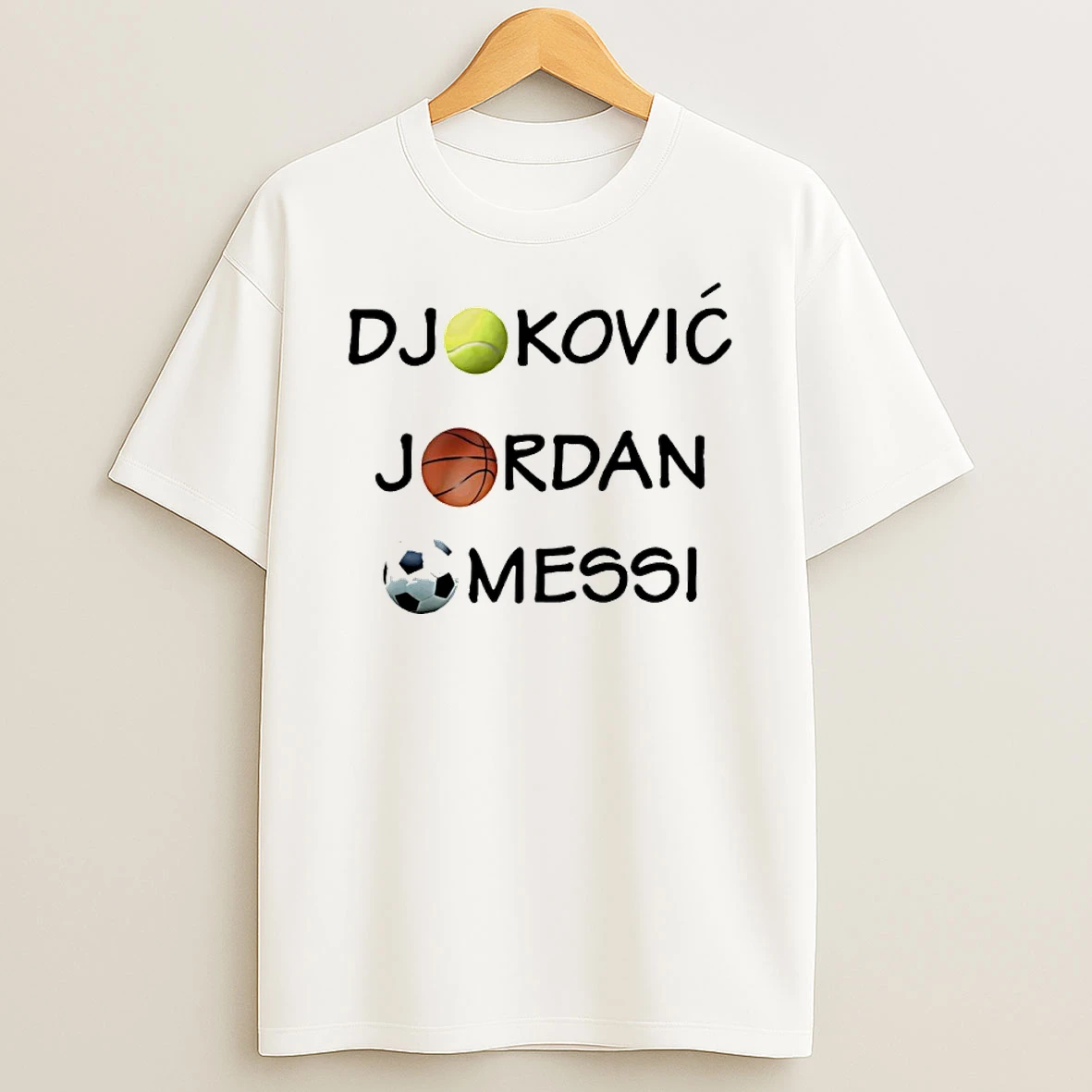 Djokovic Jordan Messi Ball T Shirt