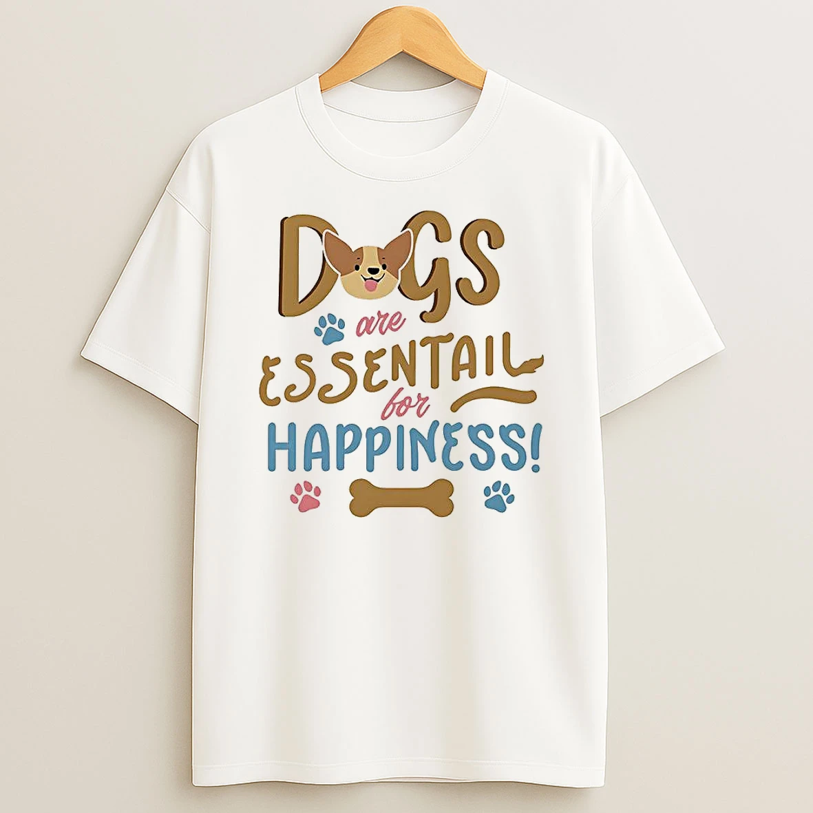 Dogs Are Essentail For Happiness Pet Lover T Shirt