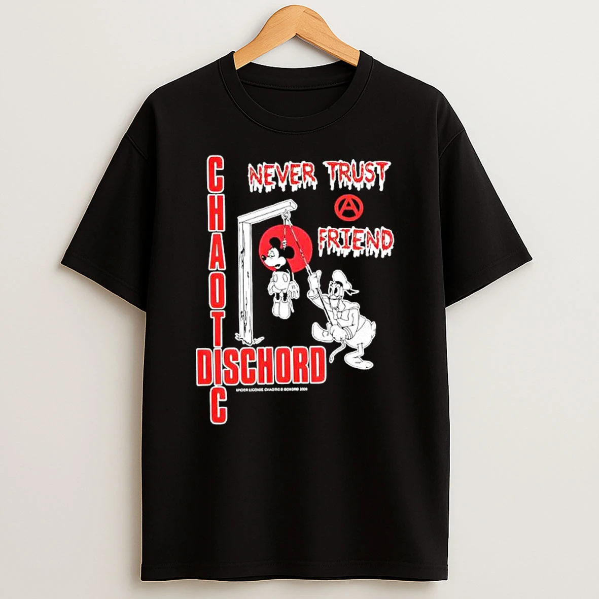 Donald Duck X Mickey Mouse Chaotic Dischord Never Trust A Friend T Shirt