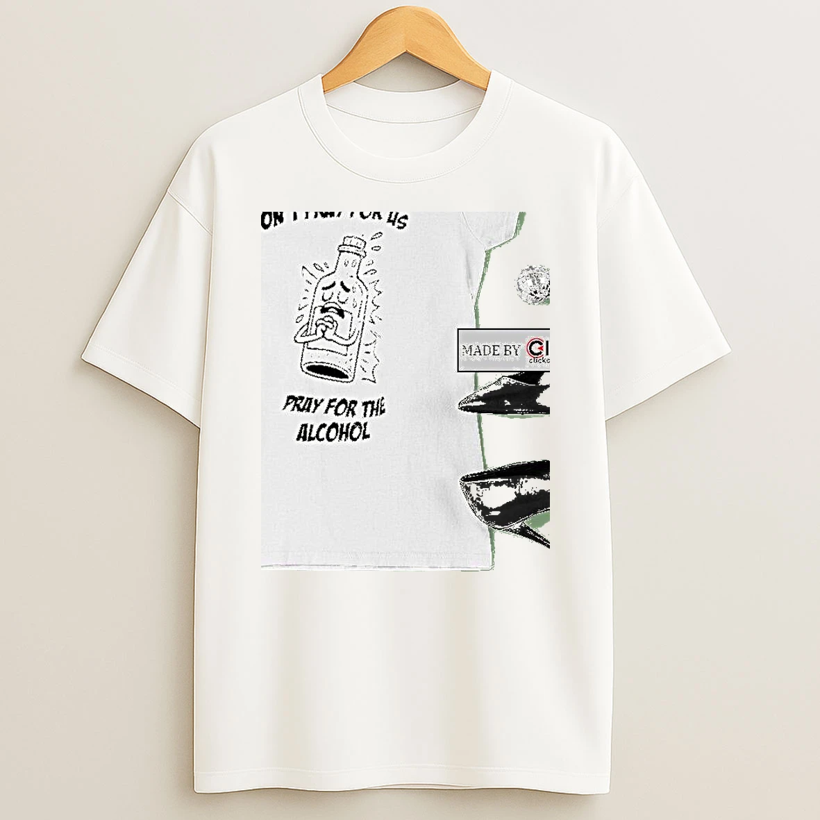 Dont Pray For Us Pray For The Alcohol Sketch Womens T Shirt
