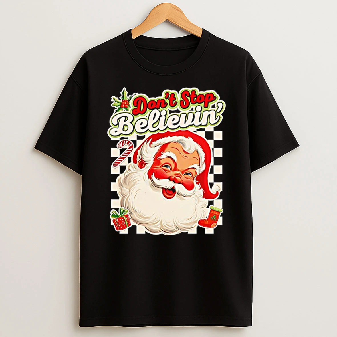 Dont Stop Believin Santa T Shirt