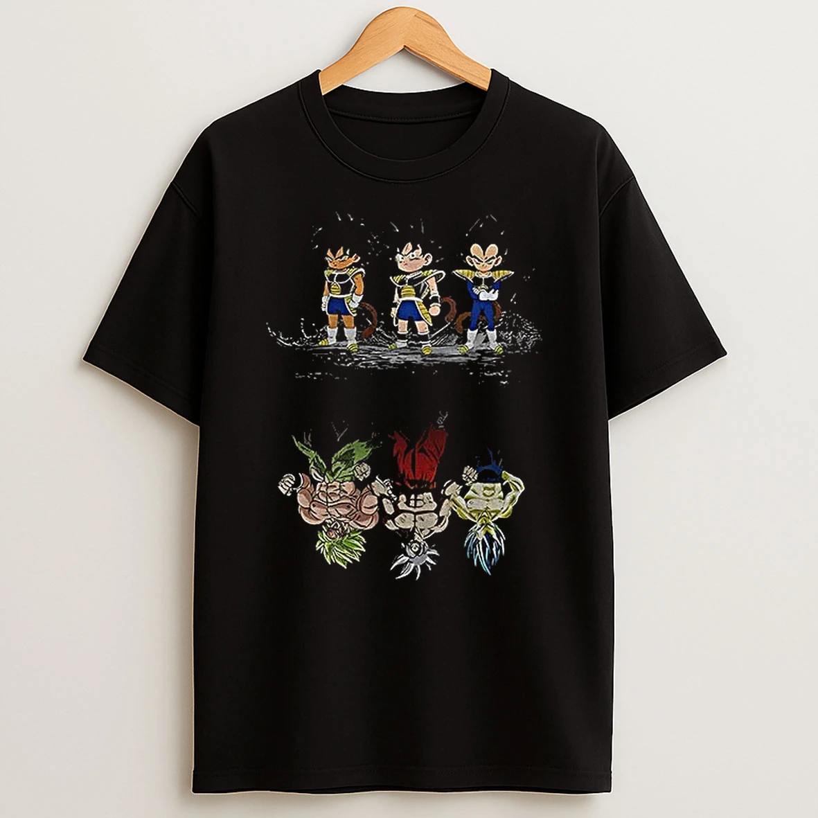 Dragon Ball Saiyan Evolution Goku Vegeta Broly Reflection Graphic T Shirt
