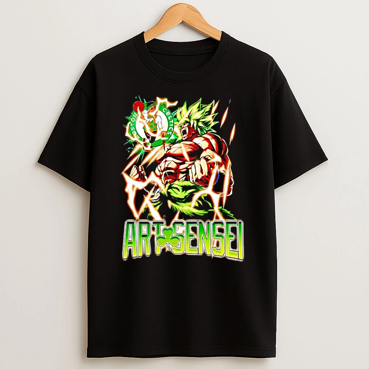 Dragon Ball Z Broly And Boston Celtics Logo Art Sensei T Shirt