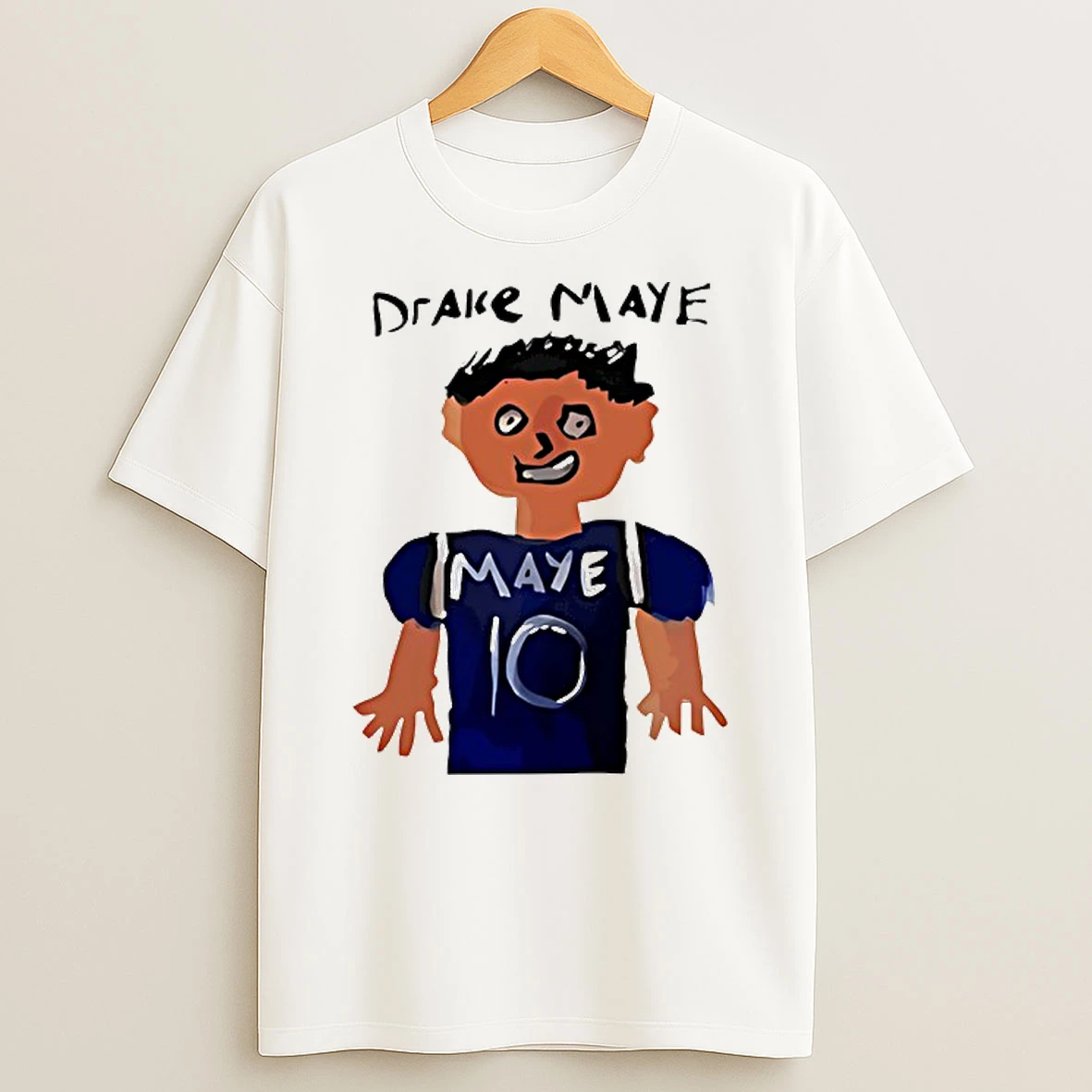 Drake Maye 10 New England Patriots Football Cartoon T Shirt