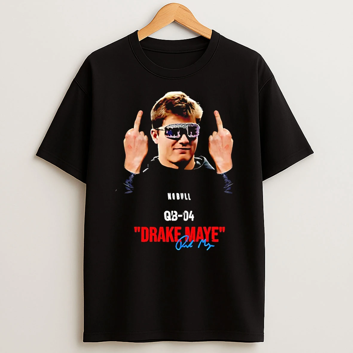 Drake Maye Drake Maye Flipping The Bird New England Patriots T Shirt