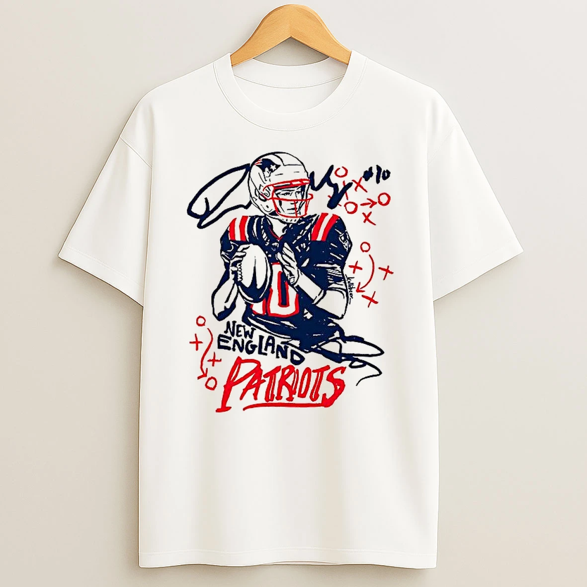Drake Maye New England Patriots Art T Shirt