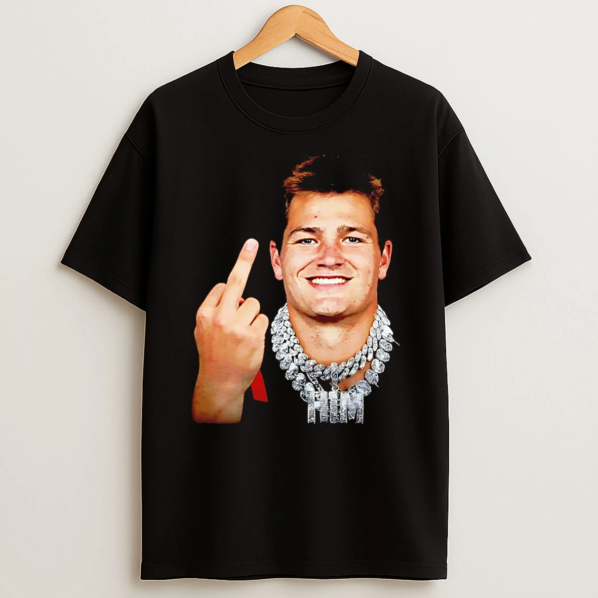 Drake Maye New England Patriots Middle Finger Signature T Shirt