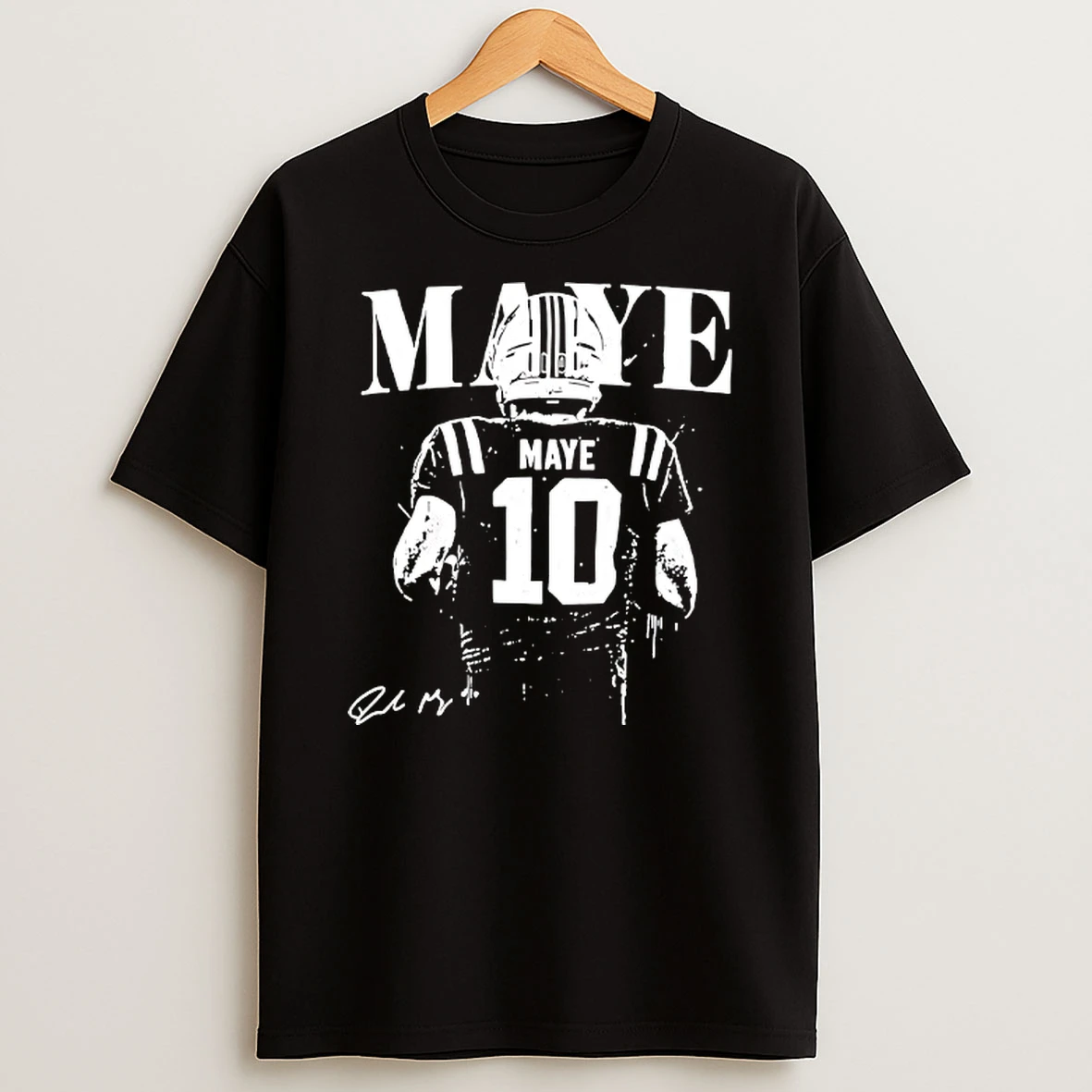 Drake Maye Qb Football Back Signature T Shirt