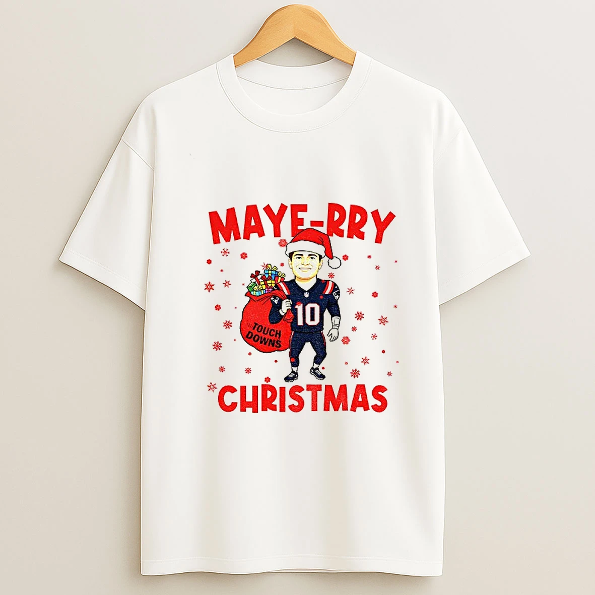 Drake Maye Santa Hat Touchdowns Maye Rry Christmas Merry Christmas T Shirt