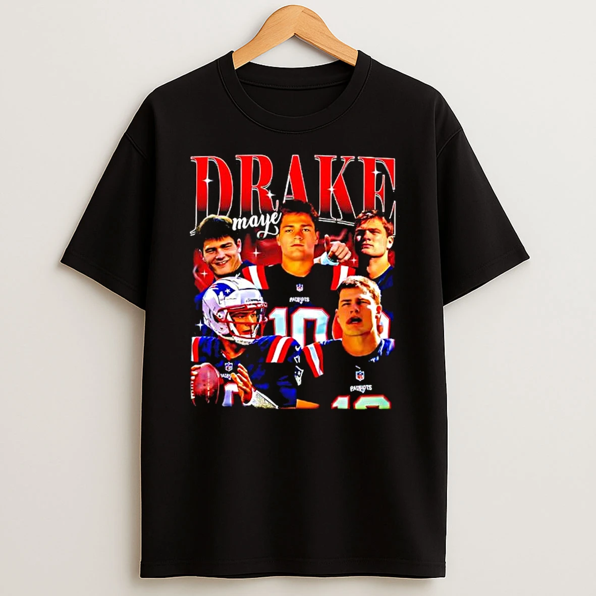 Drake Maye Vintage 90s Quarterback T Shirt