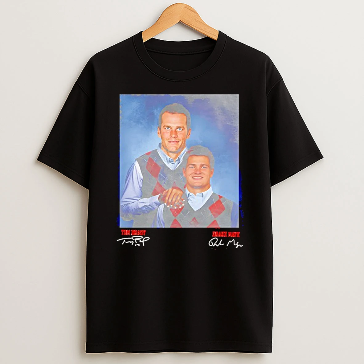 Drake Maye And Tom Brady New England Patriots Football Step Brothers Signature T Shirt
