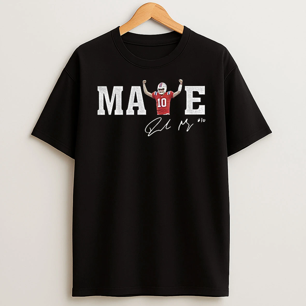 Drake Maye Celebration New England Patriots Nfl Football Signature T Shirt
