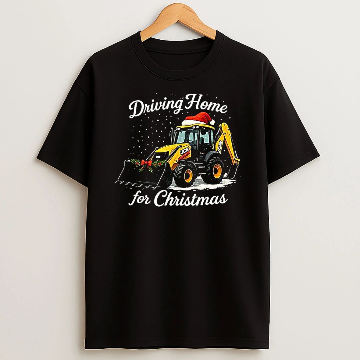 Driving Home For Christmas Jcb Excavator Loader T Shirt