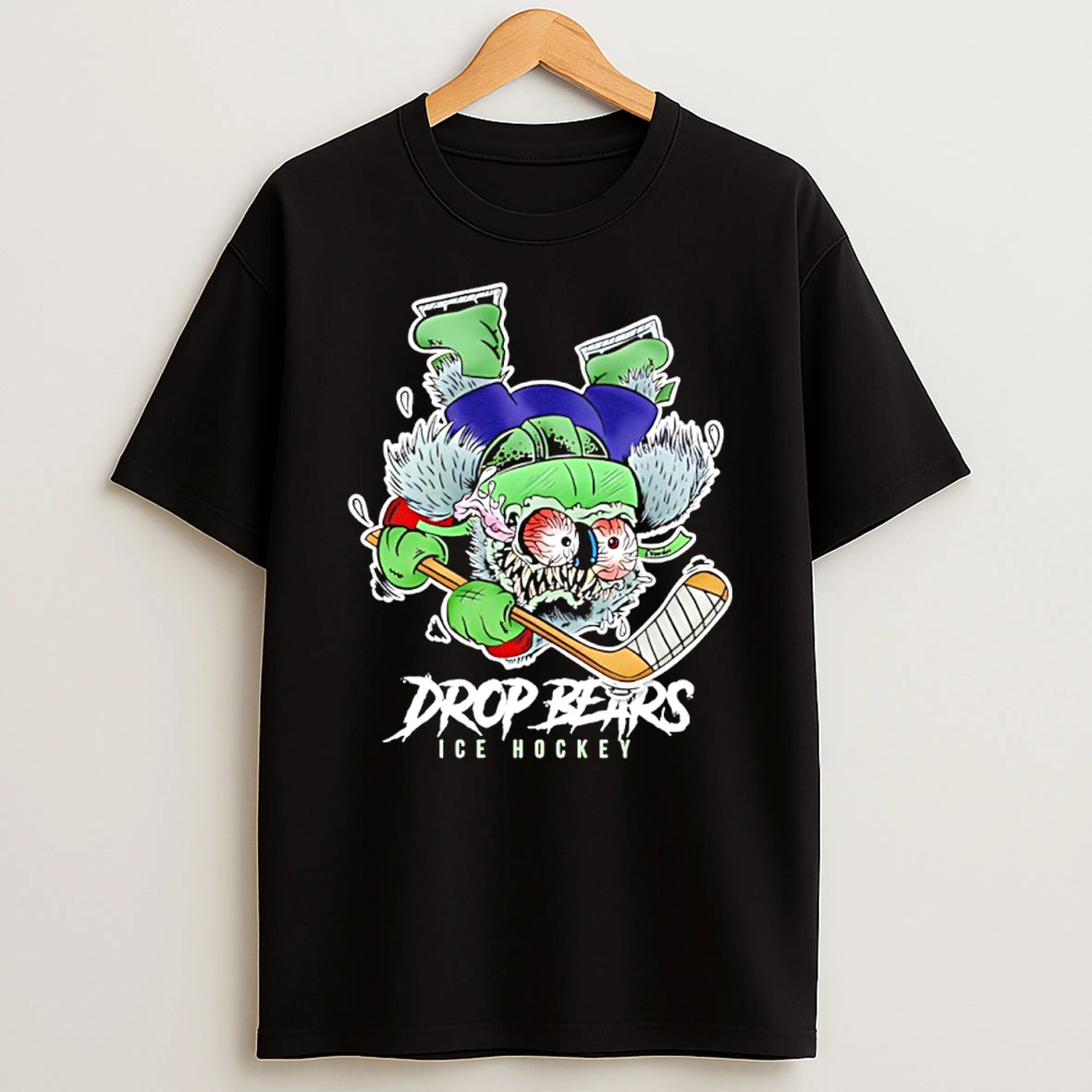Drop Bears Ice Hockey Zombie Goat Cartoon T Shirt
