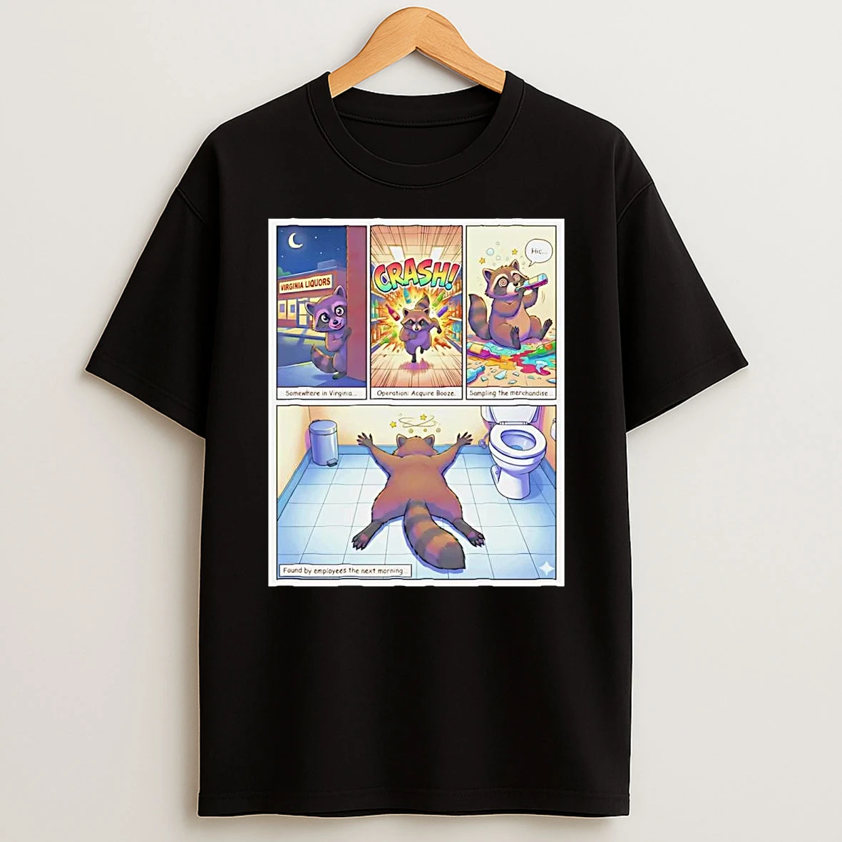 Drunk Raccoon Operation Booze T Shirt