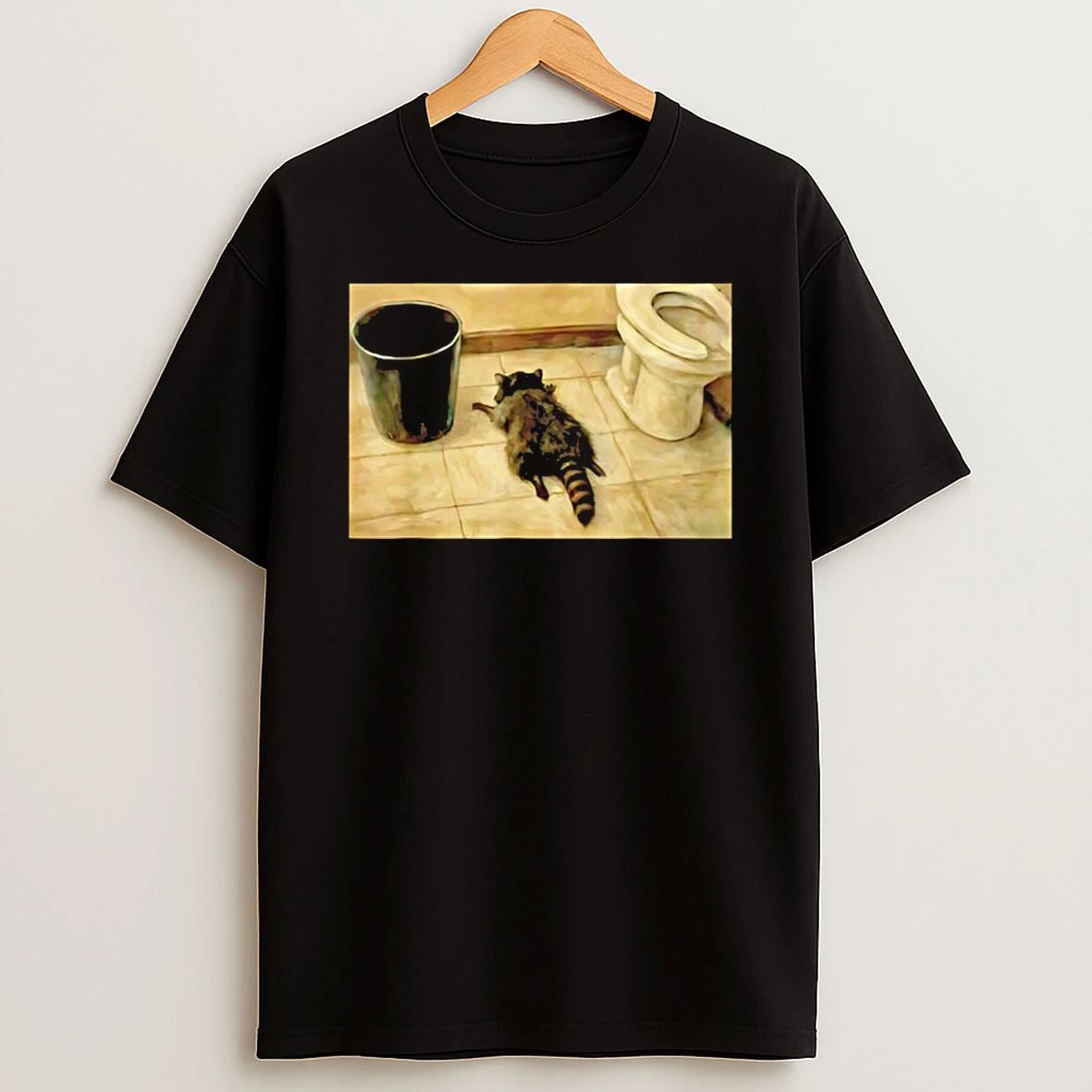 Drunk Raccoon Passes Out In Bathroom Meme T Shirt
