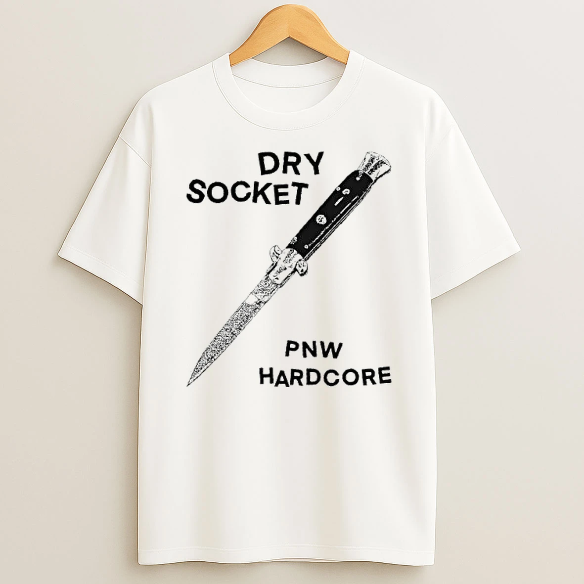 Dry Socket Pacific Northwest Pnw Hardcore Switchblade Knife Graphic T Shirt