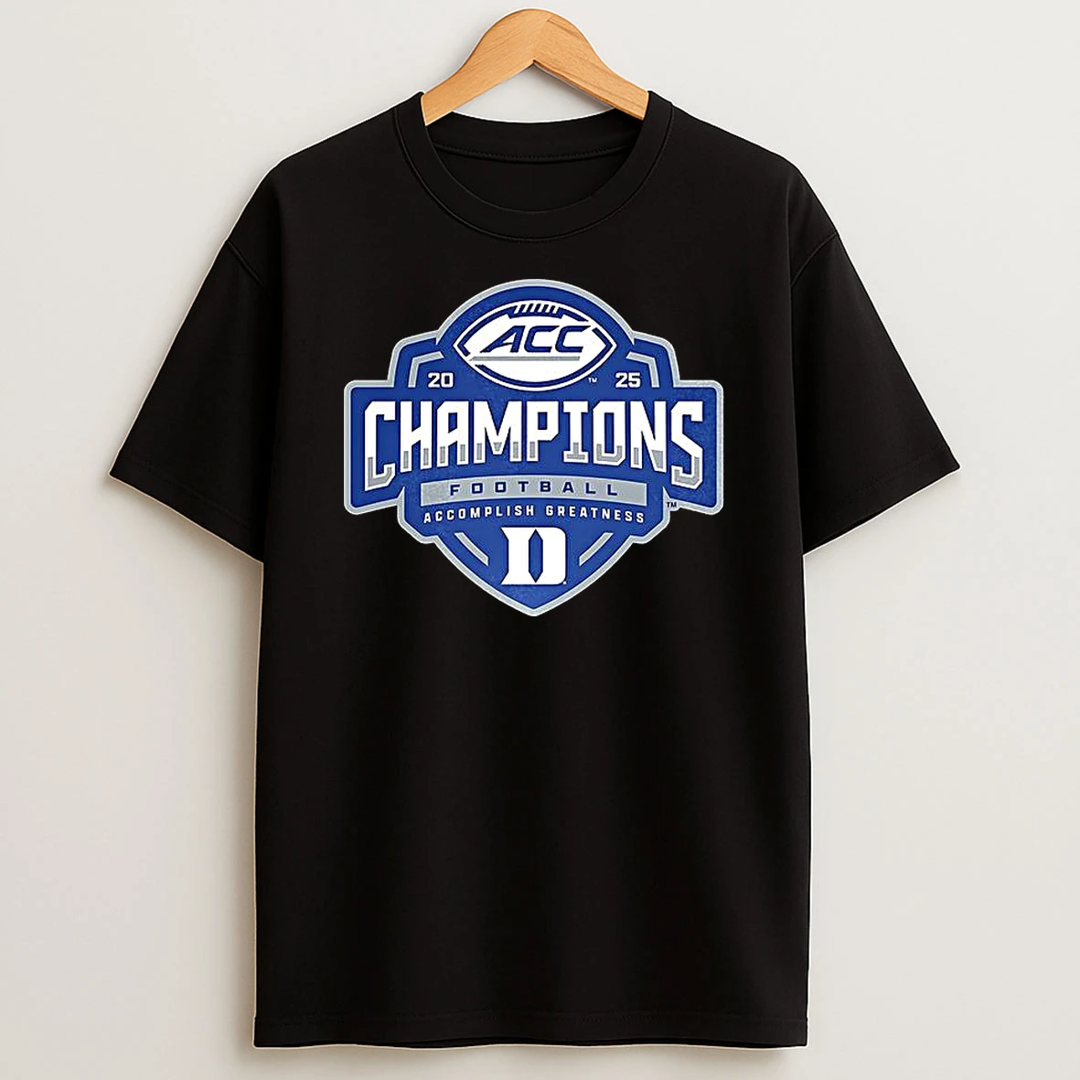 Duke Blue Devils 2025 Acc Football Champions Logo T Shirt