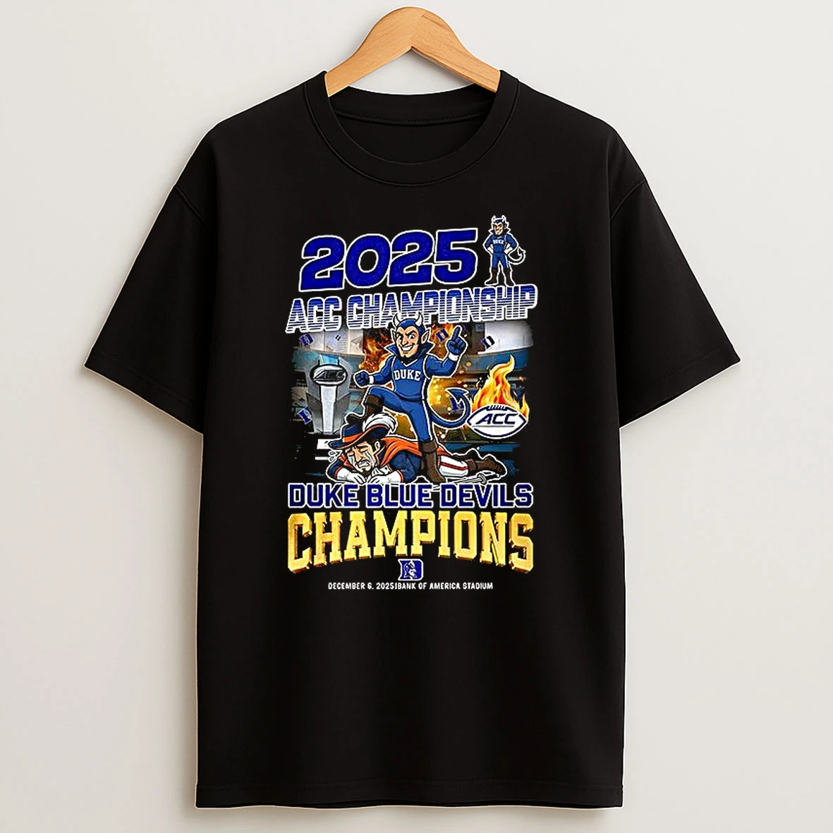 Duke Blue Devils 2025 Mascot Acc Champions T Shirt