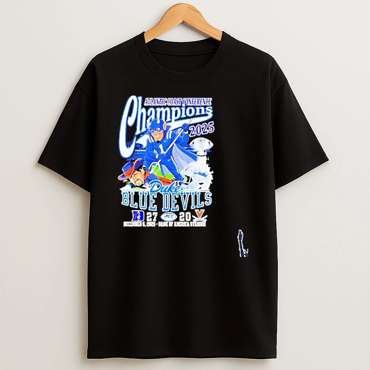 Duke Blue Devils Atlantic Coast Conference Champions Beat Virginia Mascot T Shirt