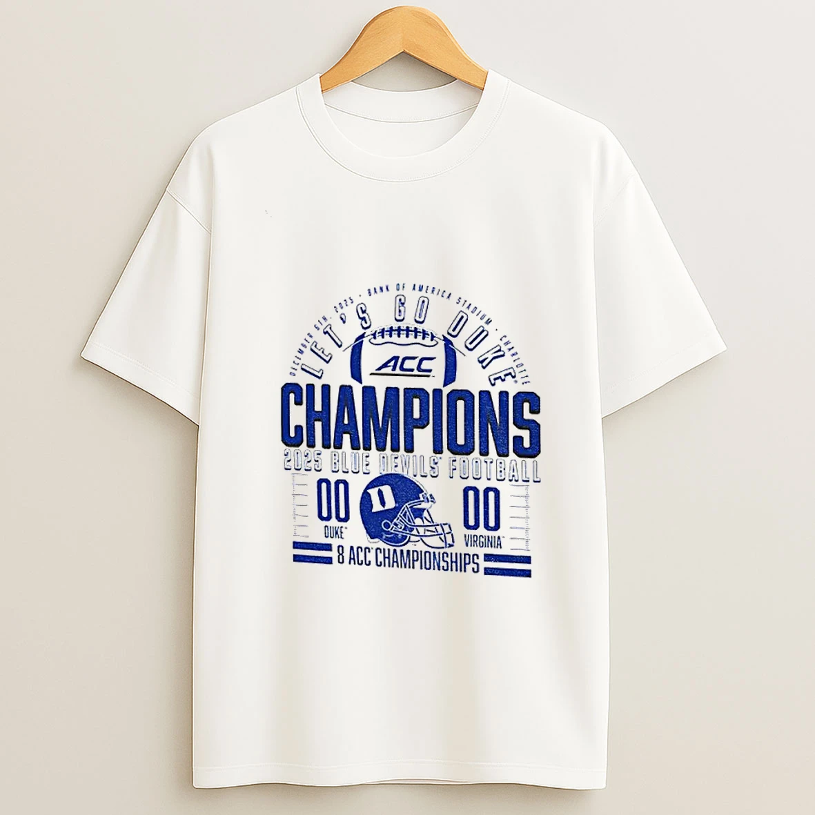 Duke Blue Devils Lets Go Duke 2025 Acc Football Champions T Shirt