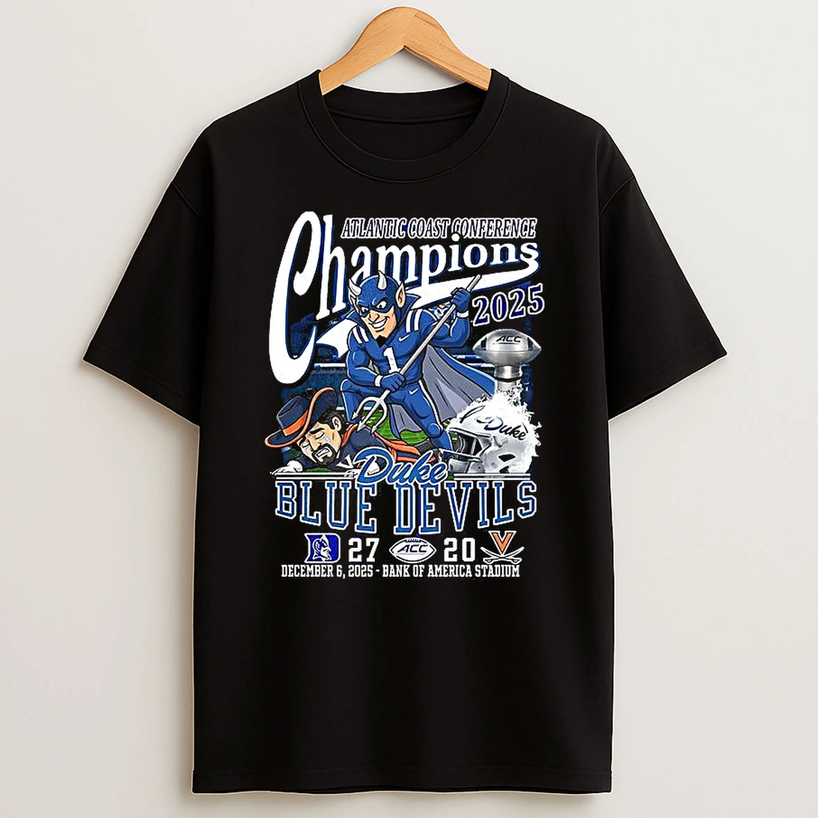 Duke Blue Devils Beat Virginia Cavaliers Ncaa Atlantic Coast Conference Champions 2025 T Shirt