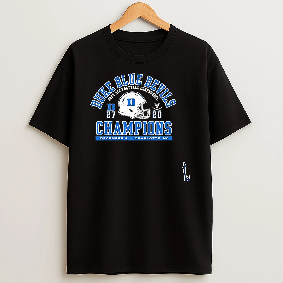 Duke Football 2025 Acc Conference Champions 27 20 Final Score Beat Virginia T Shirt