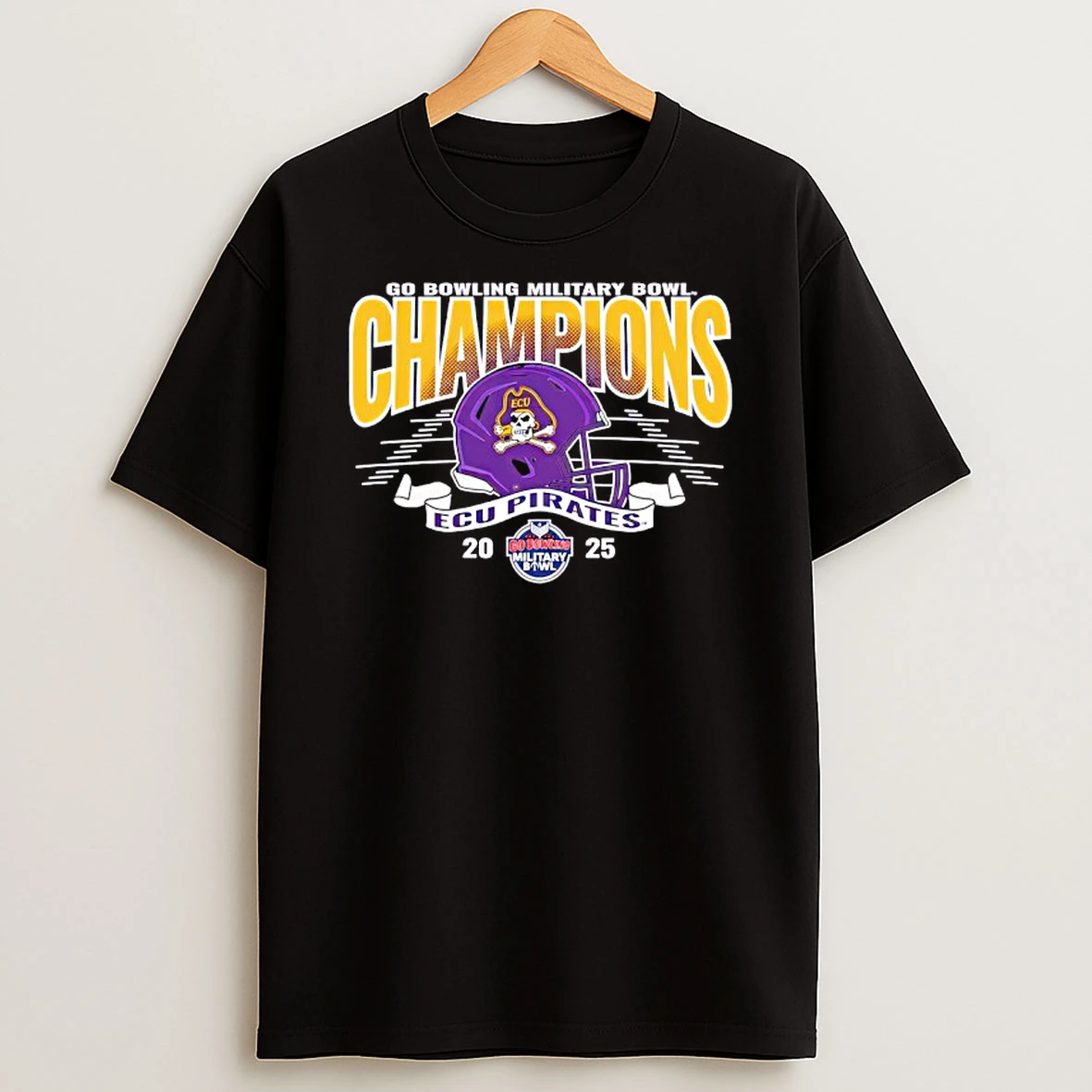 Ecu Pirates 2025 Military Bowl Champions T Shirt
