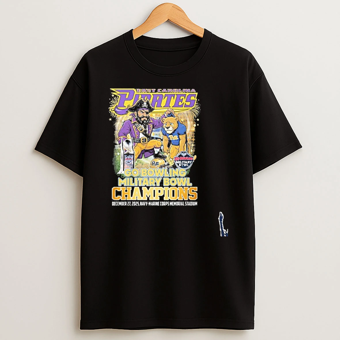 Ecu Pirates Mascot Military Bowl Champions T Shirt
