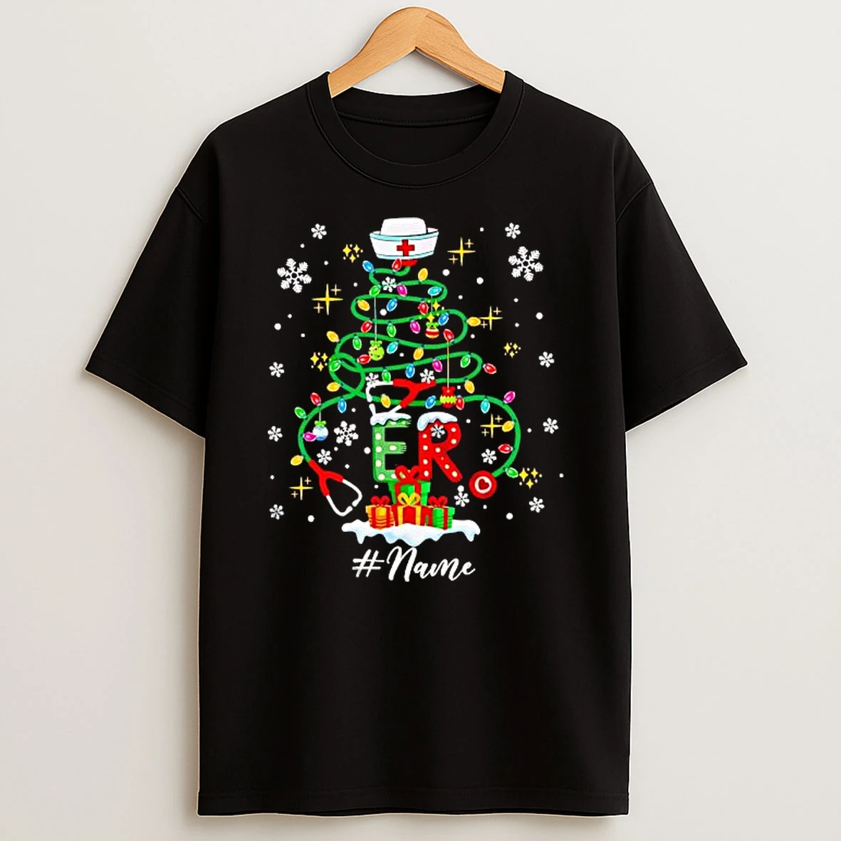 Er Stethoscope Christmas Tree T Shirt