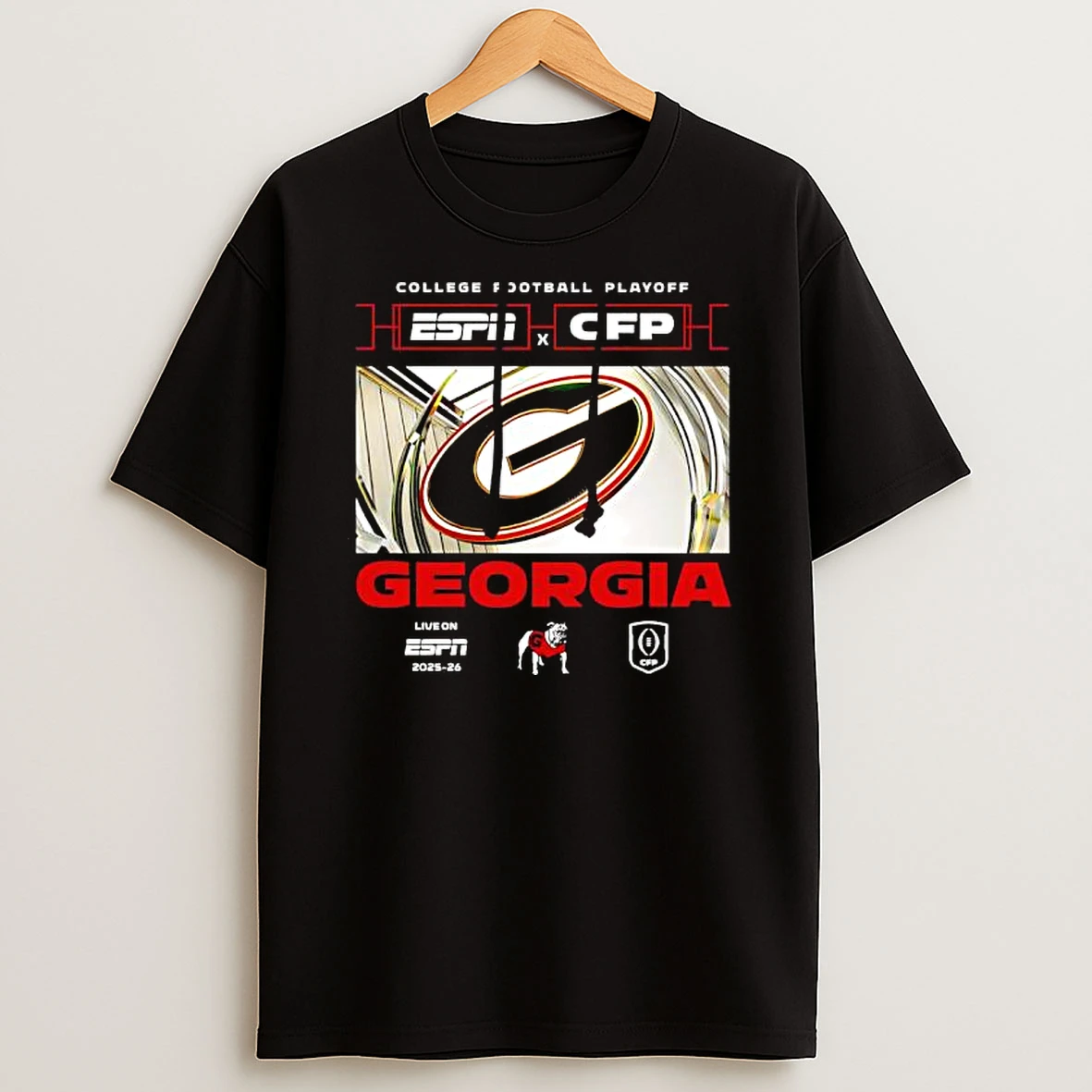 Espn X Cfp Georgia 2025 2026 College Football Playoff T Shirt