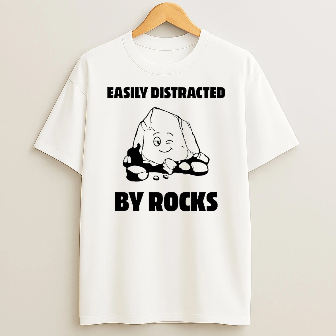 Easily Distracted By Rocks Circle T Shirt