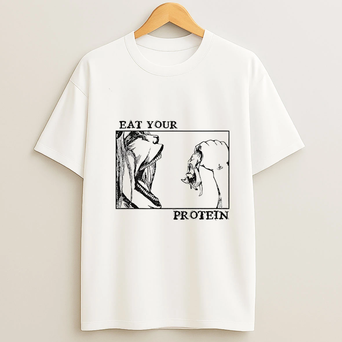 Eat Your Protein Anime Attack On Titan Anime Gym T Shirt