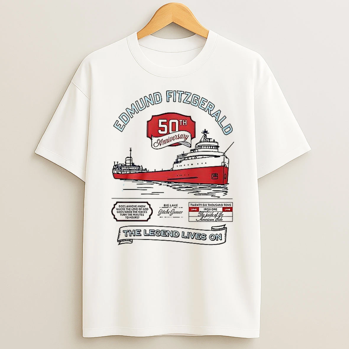 Edmund Fitzgerald 50th Anniversary The Legend Lives On T Shirt